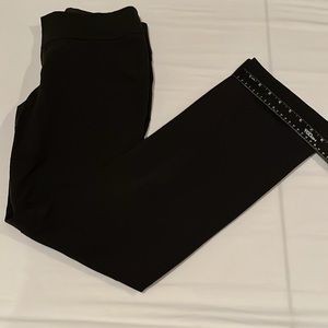BCX size 1 black wide leg dress pants zip flat front like new